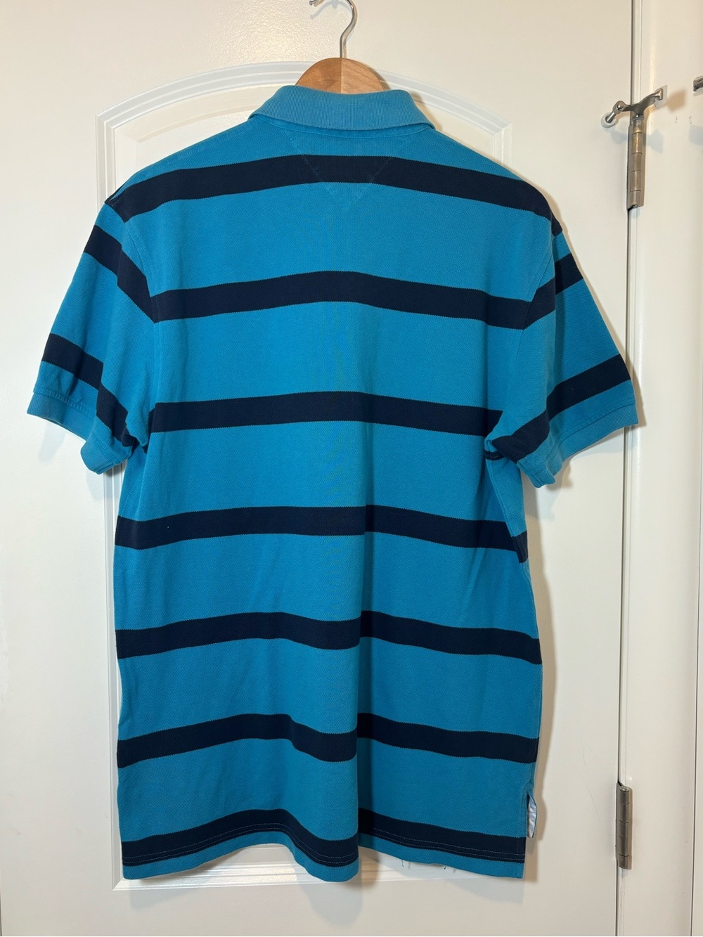 Tommy Hilfiger Turquoise & Navy Striped Polo Shirt - Picture 4 of 4